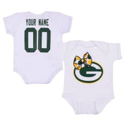 Packers Newborn Girls Custom Bow Bodysuit