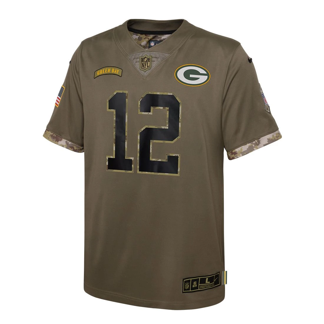 Packers Nike Salute To Service Youth #12 Jersey 6 Packers Nike Salute To Service Youth #12 Jersey - Image 4